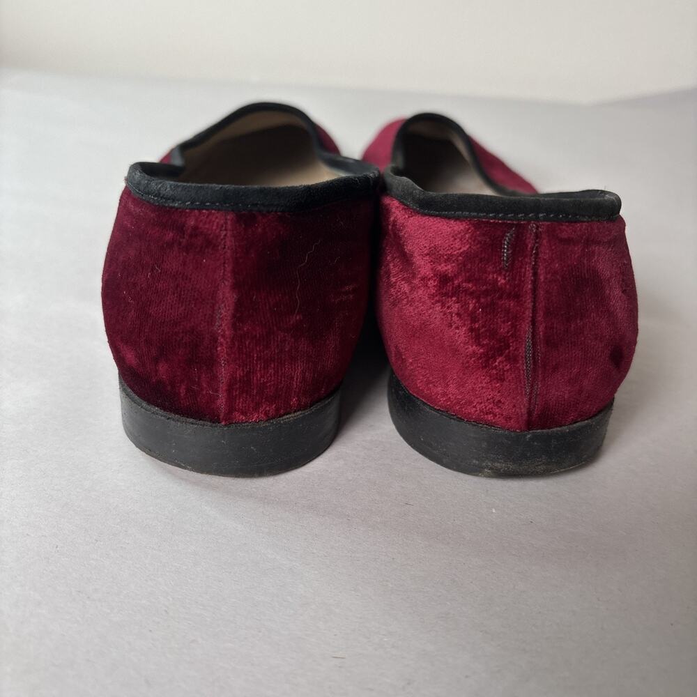 Salvatore Ferragamo Womens‎ Red Velvet Loafers 7 Designer Dark Romantic Gothic - Picture 7 of 11
